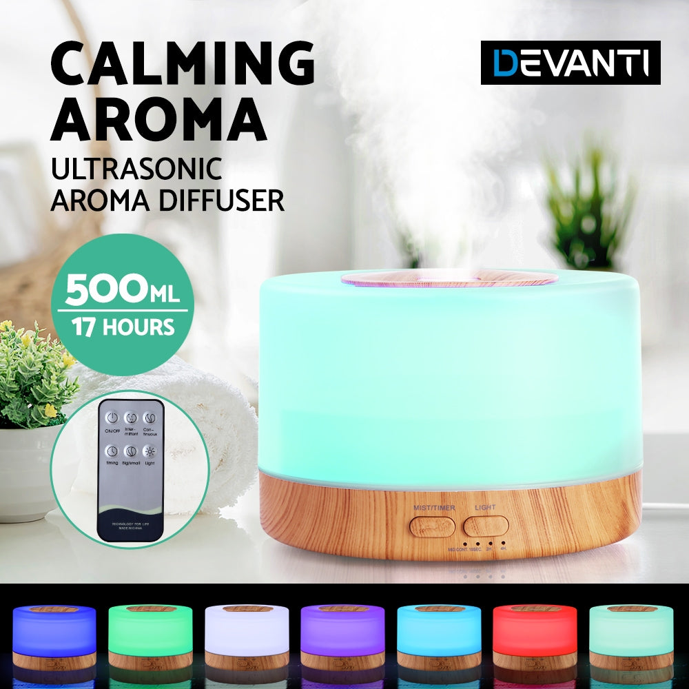 Aromatherapy Diffuser - Light Wood 500ml