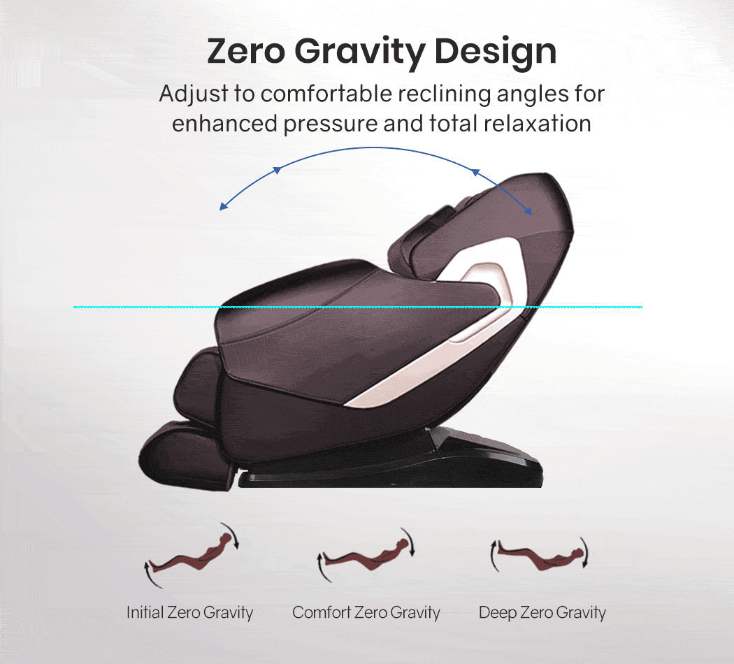 Zero Gravity Heating Kneading Massage Chair - Brown