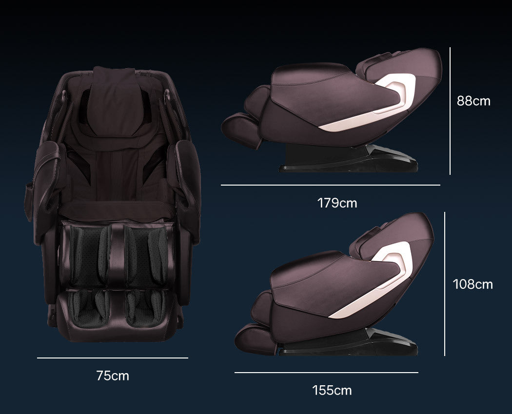 Zero Gravity Heating Kneading Massage Chair - Brown