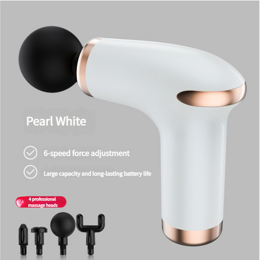 White Massage Gun - 6-Speed Deep Tissue